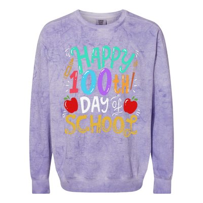 100 Days Of School Teacher Gift Colorblast Crewneck Sweatshirt