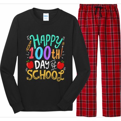 100 Days Of School Teacher Gift Long Sleeve Pajama Set