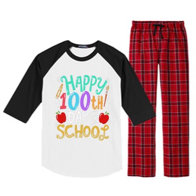 100 Days Of School Teacher Gift Raglan Sleeve Pajama Set