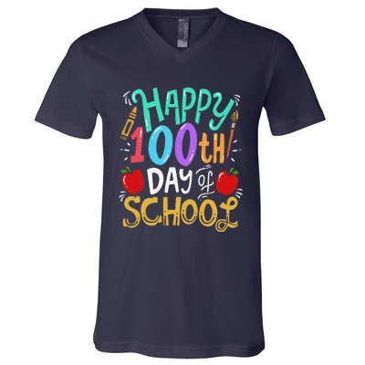 100 Days Of School Teacher Gift V-Neck T-Shirt