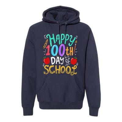 100 Days Of School Teacher Gift Premium Hoodie