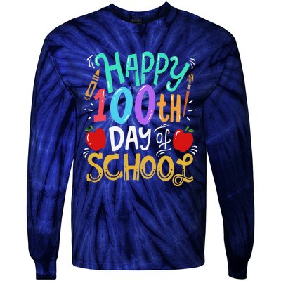 100 Days Of School Teacher Gift Tie-Dye Long Sleeve Shirt