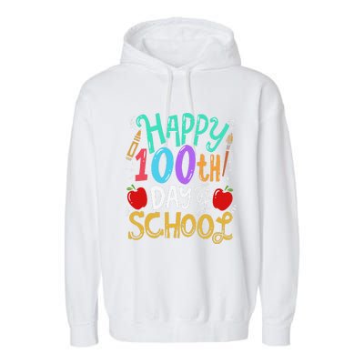 100 Days Of School Teacher Gift Garment-Dyed Fleece Hoodie