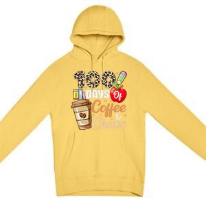 100 Days Of Coffee And Chaos 100th Day Of School Leopard Premium Pullover Hoodie