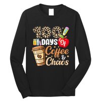 100 Days Of Coffee And Chaos 100th Day Of School Leopard Long Sleeve Shirt