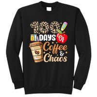 100 Days Of Coffee And Chaos 100th Day Of School Leopard Sweatshirt