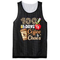 100 Days Of Coffee And Chaos 100th Day Of School Leopard Mesh Reversible Basketball Jersey Tank