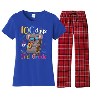 100 Days Of 3Rd Grade Koala 100Th Day School Third Grade Gift Women's Flannel Pajama Set