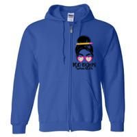 100th Day Of School Meaningful Gift 100 Days Smarter Messy Bun Hair Great Gift Full Zip Hoodie