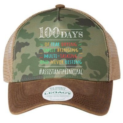 100 Days Of School Assistant Principal Cute Gift Legacy Tie Dye Trucker Hat