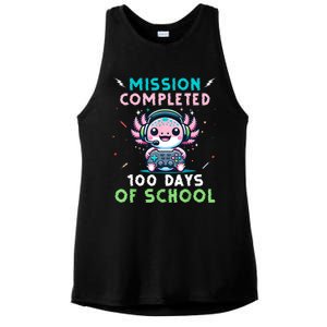 100 Days Of School 100th Day Of School Gamer Axolotl Ladies PosiCharge Tri-Blend Wicking Tank