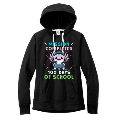 100 Days Of School 100th Day Of School Gamer Axolotl Women's Fleece Hoodie