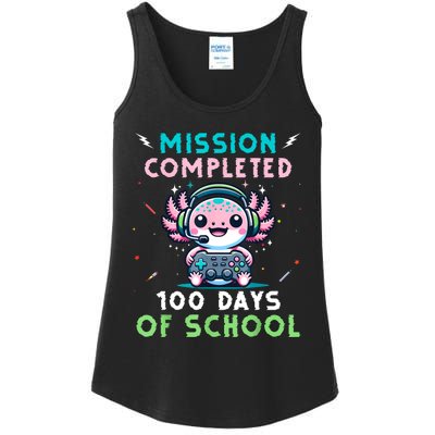 100 Days Of School 100th Day Of School Gamer Axolotl Ladies Essential Tank