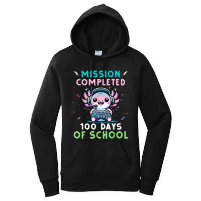 100 Days Of School 100th Day Of School Gamer Axolotl Women's Pullover Hoodie