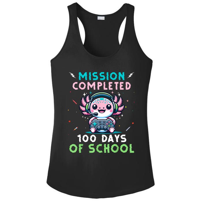 100 Days Of School 100th Day Of School Gamer Axolotl Ladies PosiCharge Competitor Racerback Tank