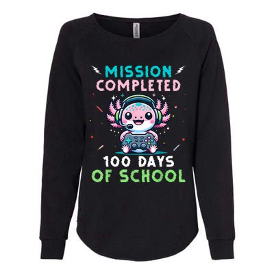 100 Days Of School 100th Day Of School Gamer Axolotl Womens California Wash Sweatshirt