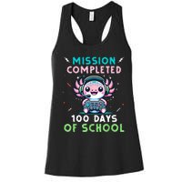 100 Days Of School 100th Day Of School Gamer Axolotl Women's Racerback Tank