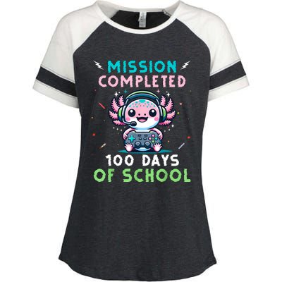 100 Days Of School 100th Day Of School Gamer Axolotl Enza Ladies Jersey Colorblock Tee