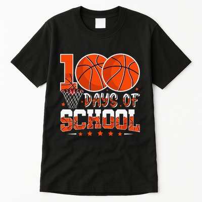 100 Days Of School Basketball Player 100th Day Balls Tall T-Shirt