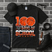 100 Days Of School Basketball Player 100th Day Balls Tall T-Shirt