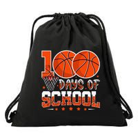 100 Days Of School Basketball Player 100th Day Balls Drawstring Bag