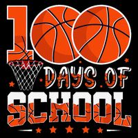 100 Days Of School Basketball Player 100th Day Balls Drawstring Bag