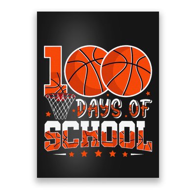 100 Days Of School Basketball Player 100th Day Balls Poster