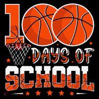 100 Days Of School Basketball Player 100th Day Balls Premium T-Shirt