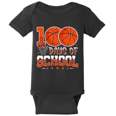 100 Days Of School Basketball Player 100th Day Balls Baby Bodysuit