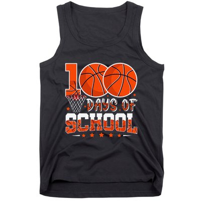 100 Days Of School Basketball Player 100th Day Balls Tank Top