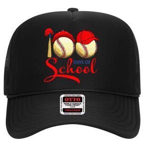 100 Days Of School Baseball Teacher 100th Day Of School High Crown Mesh Back Trucker Hat