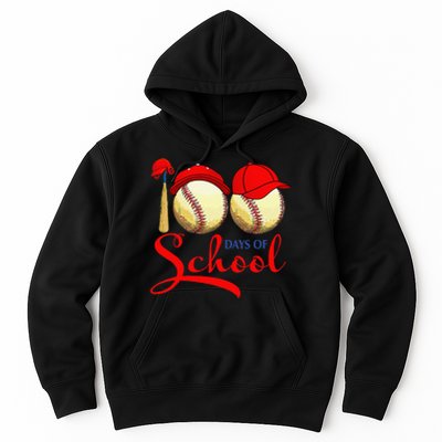 100 Days Of School Baseball Teacher 100th Day Of School Hoodie