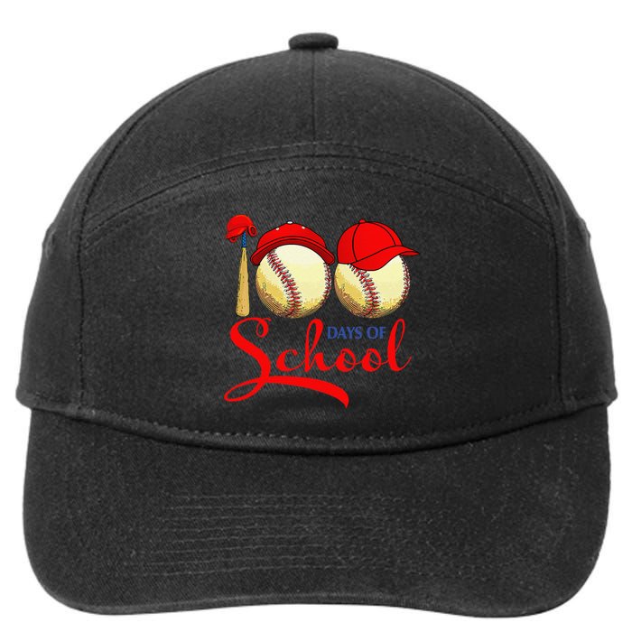 100 Days Of School Baseball Teacher 100th Day Of School 7-Panel Snapback Hat