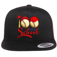 100 Days Of School Baseball Teacher 100th Day Of School Flat Bill Trucker Hat