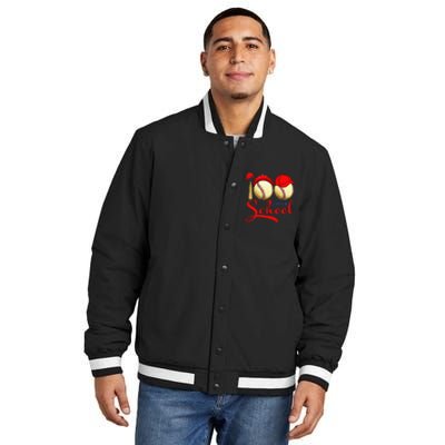 100 Days Of School Baseball Teacher 100th Day Of School Insulated Varsity Jacket