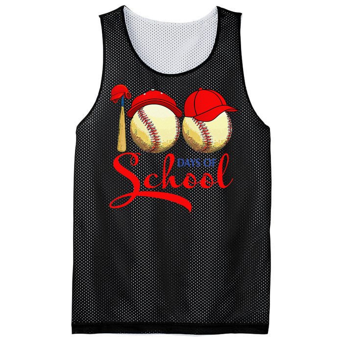 100 Days Of School Baseball Teacher 100th Day Of School Mesh Reversible Basketball Jersey Tank