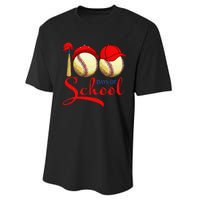 100 Days Of School Baseball Teacher 100th Day Of School Performance Sprint T-Shirt