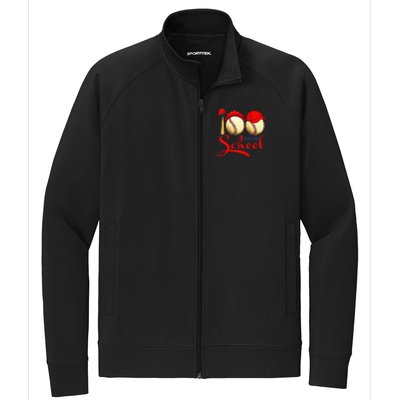 100 Days Of School Baseball Teacher 100th Day Of School Stretch Full-Zip Cadet Jacket