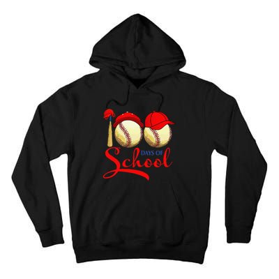 100 Days Of School Baseball Teacher 100th Day Of School Tall Hoodie