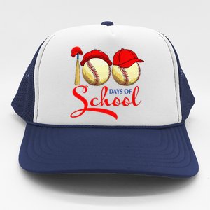 100 Days Of School Baseball Teacher 100th Day Of School Trucker Hat