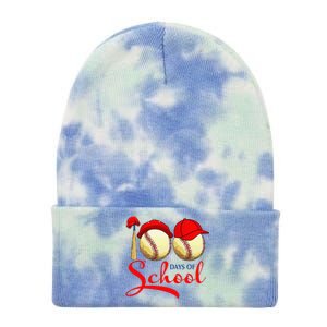 100 Days Of School Baseball Teacher 100th Day Of School Tie Dye 12in Knit Beanie