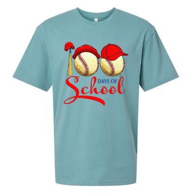 100 Days Of School Baseball Teacher 100th Day Of School Sueded Cloud Jersey T-Shirt