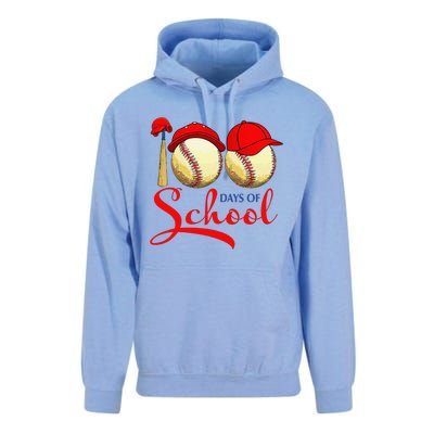 100 Days Of School Baseball Teacher 100th Day Of School Unisex Surf Hoodie