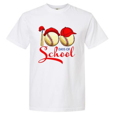 100 Days Of School Baseball Teacher 100th Day Of School Garment-Dyed Heavyweight T-Shirt