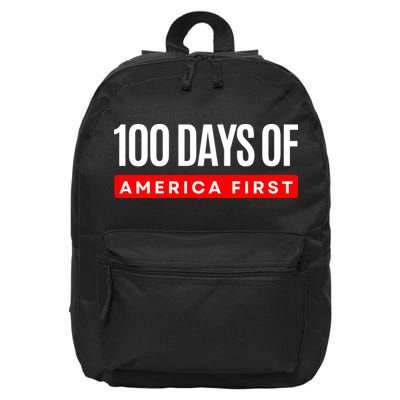 100 Days Of America First Funny Trump 16 in Basic Backpack