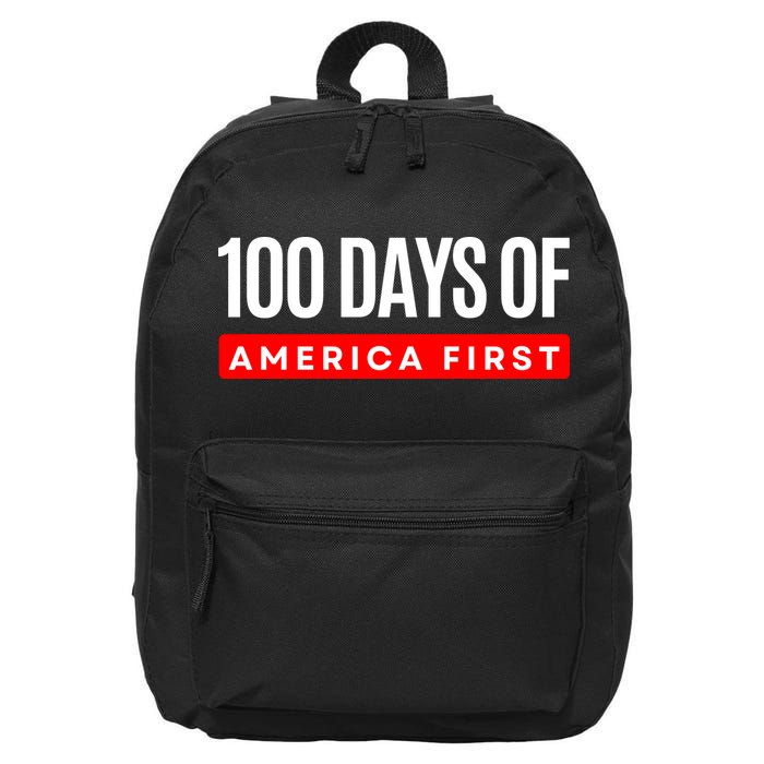 100 Days Of America First Funny Trump 16 in Basic Backpack