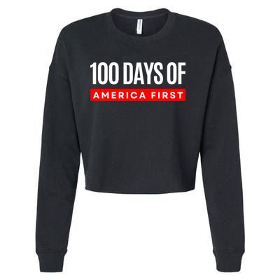 100 Days Of America First Funny Trump Cropped Pullover Crew