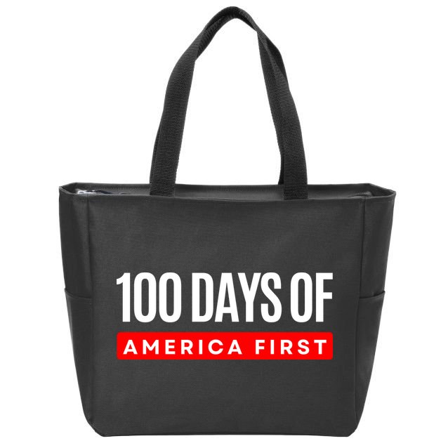 100 Days Of America First Funny Trump Zip Tote Bag