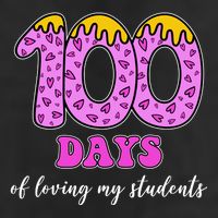 100 Days Of Loving My Students Teacher Celebration 7 Panel Mesh Trucker Snapback Hat