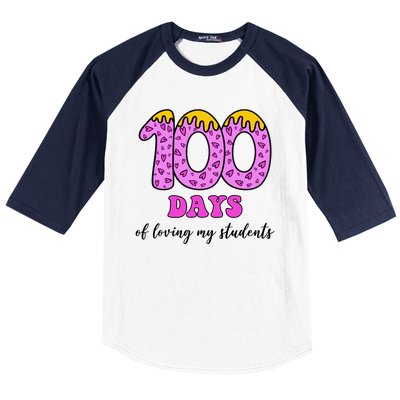 100 Days Of Loving My Students Teacher Celebration Baseball Sleeve Shirt